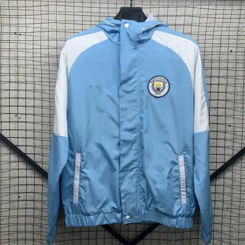Vintage Jersey Hoodie Zip option Manchester City One-sided Hooded Embroid