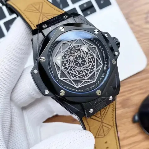 Hublot Big Bang Sang Bleu option Black  Black Plate  Yellow Belt