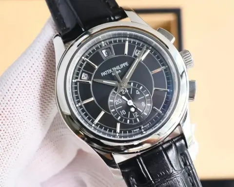 Patek Philippe Geneve Classic Watch With Leather Band option Silver Shell-Black Plate Black Belt