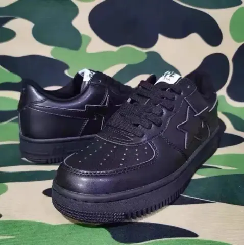 Bapesta Sneakers option All black leather noodles