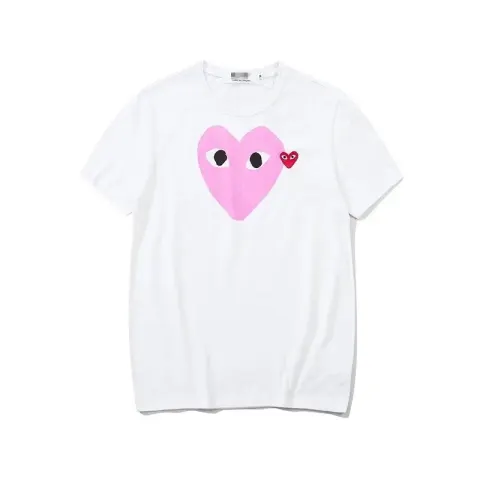 CDG Double Heart Tee option 2303 powder