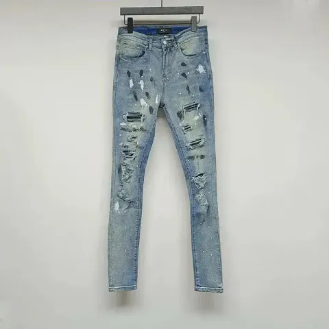 Amiri Jeans option Sticker drill blue cow