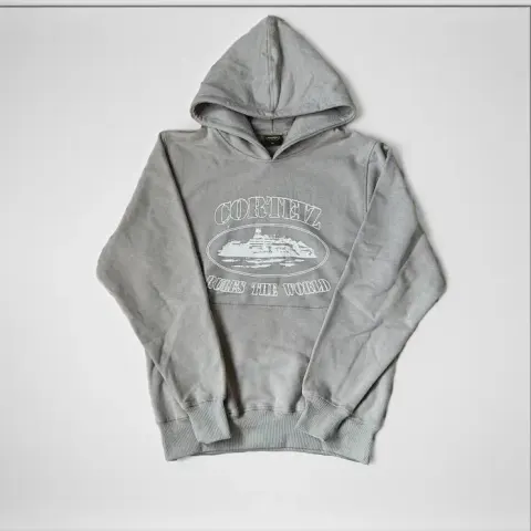 Corteiz Alcatraz Hoodie option dark gray white label