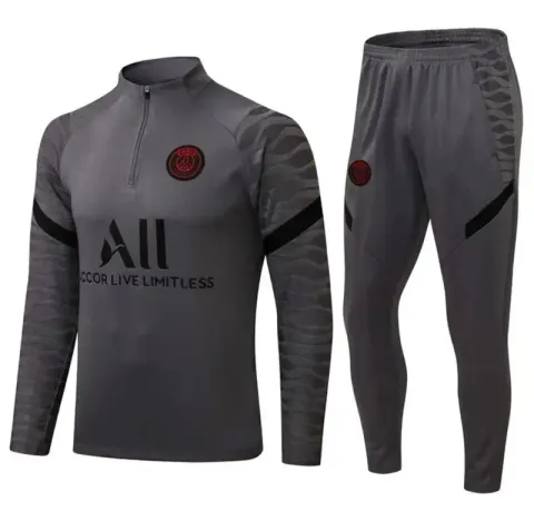 Football PSG Tracksuit option 2122 Paris Grey