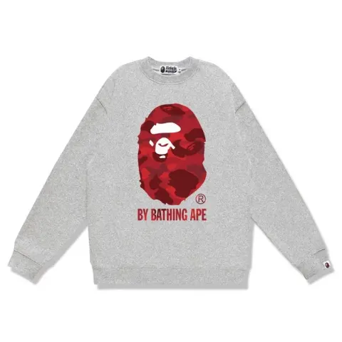 Bape Crewneck option W081 gray red