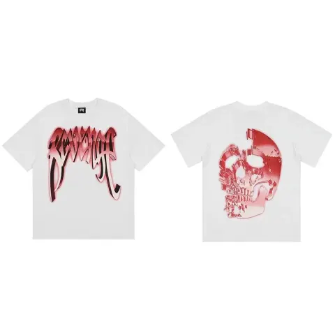 Revenge T-Shirts option Rose red white red metal skull