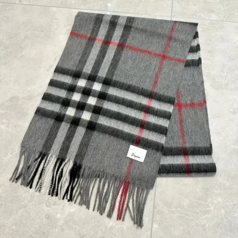 Burberry Scarf option gray red bar