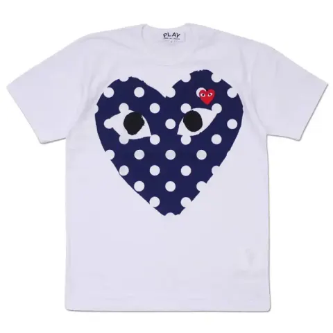 CDG Shirts option big blue small red hearts