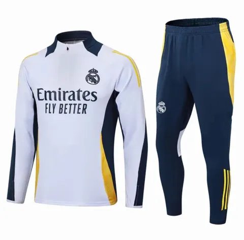 Football Set Tracksuit option 2425 Real Madrid White Yellow
