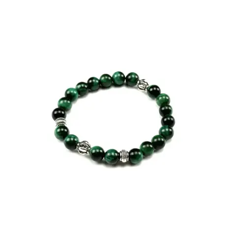Chrome Hearts Beat Bracelet option Green Tiger Eye Stone
