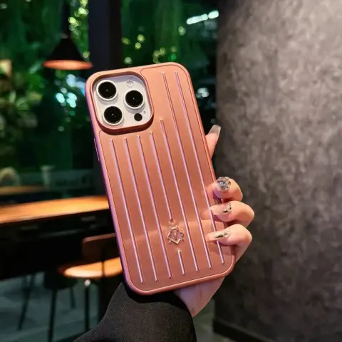 Rimowa iPhone Cases 12-16 Pro Max option Classic Rose Gold-With Packaging