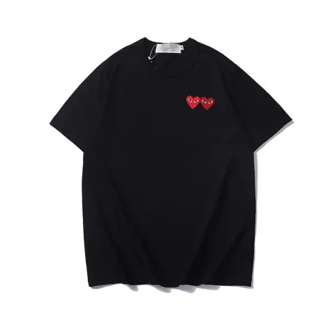 CDG Double Heart Tee option 2333 black