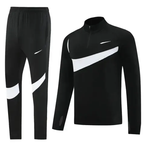 Nike Black-White Tracksuit Set option NK07 black suit