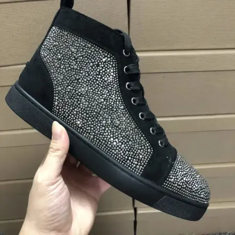 Christian Louboutin High Shoes option Black velvet mineral ash drill
