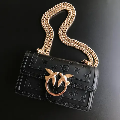 Pinko Bag option 20 embossed black small size