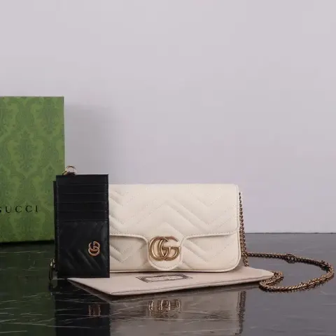 Gucci GG Marmont Bag option white bag black card