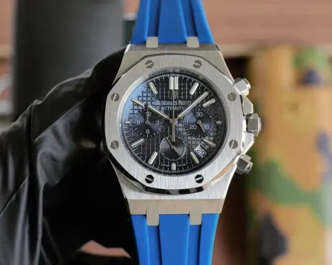 Audemars Piguet Royal Oak Titanium Watch option [Blue Subdial] Silver Case, Blue Dial