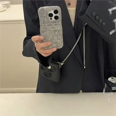 Maison Margiela Phone Case option Calendar hand stitching card bag-gray