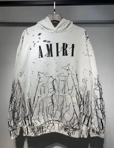 Amiri Paint Splatter Hoodie option 888 white