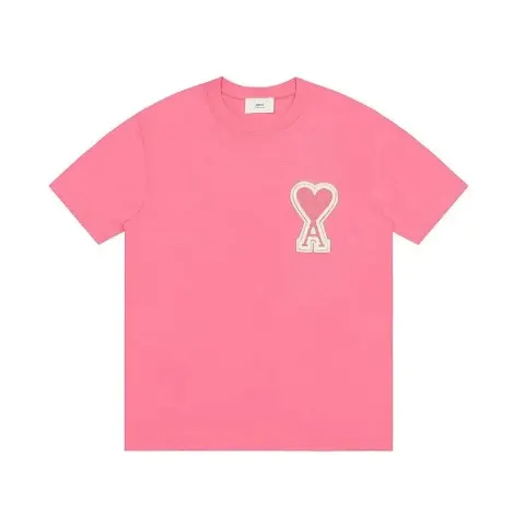 Ami Paris T-Shirts With Big Logo option Peach red