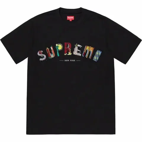 Supreme T-Shirts Devil And Lawyer option B104 Embroidery Letter Black