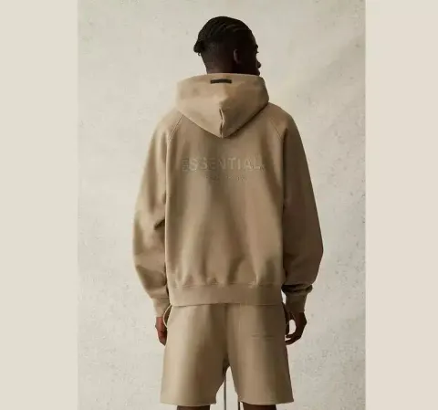 Essentials Hoodie option Style two moss color (front blank behind
