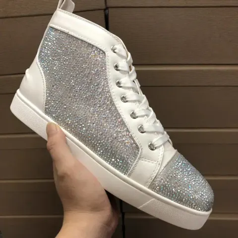 Christian Louboutin High Shoes option White colored diamond