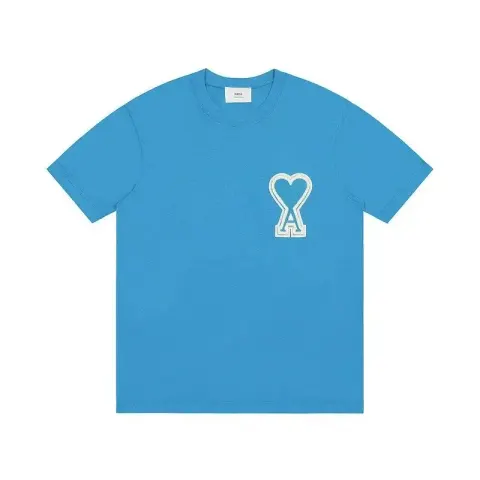 Ami Paris T-Shirts With Big Logo option Bright blue
