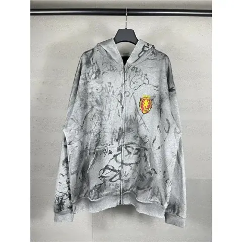 Balenciaga Blue Skater Graffiti Hoodie option Grey