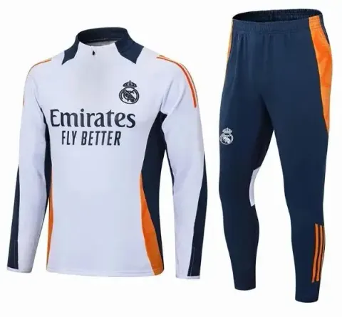 Football PSG Tracksuit option 2425 White Real Madrid