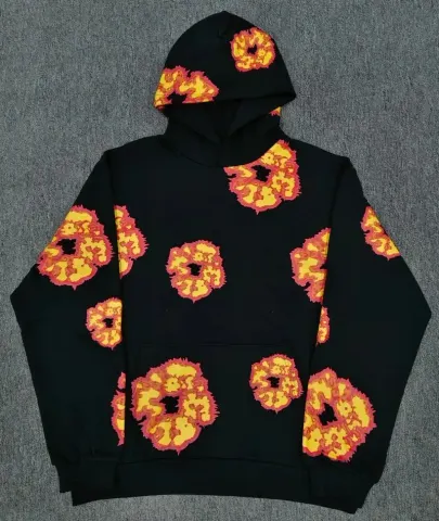 Denim Tears Offset Hoodie option Black Orange
