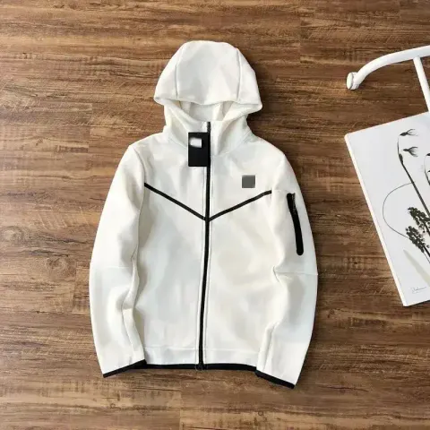 Nike Tech Fleece Black Hoodie option white top