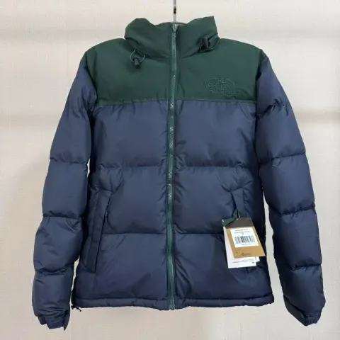 Budget/Best TNF Nuptse Jacket option 96 blue and green feathers
