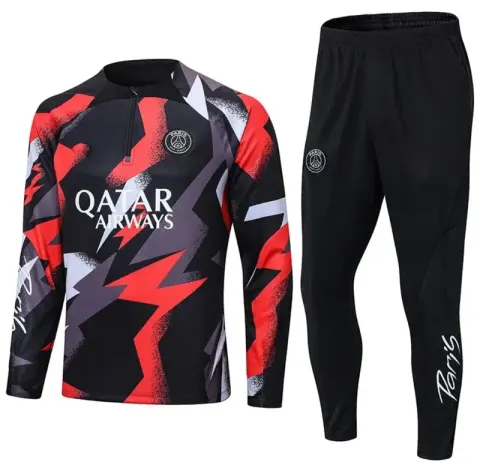 Football PSG Tracksuit option 2223 paris camouflage red gray