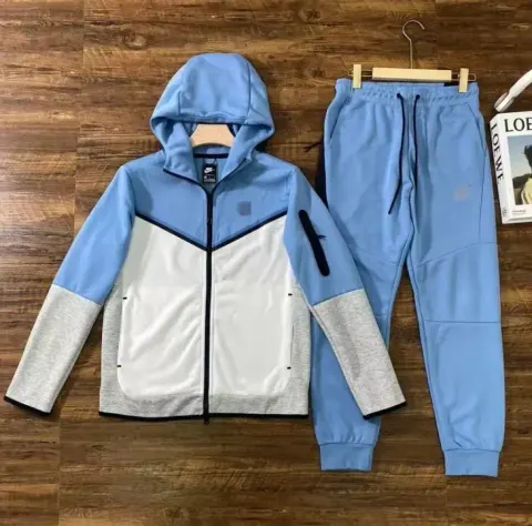 Nike Tech Fleece Black Hoodie option Sky Blue Spell White Suit