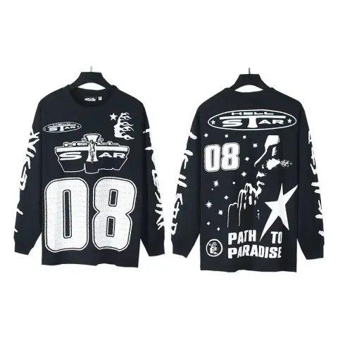 Hellstar Tee Hoodie option 561 black
