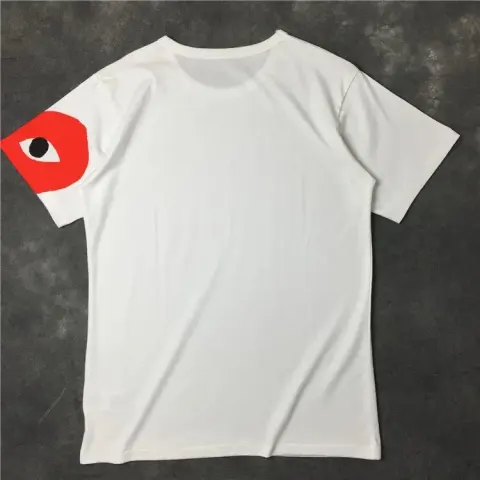 CDG T-Shirts option White sleeved red heart