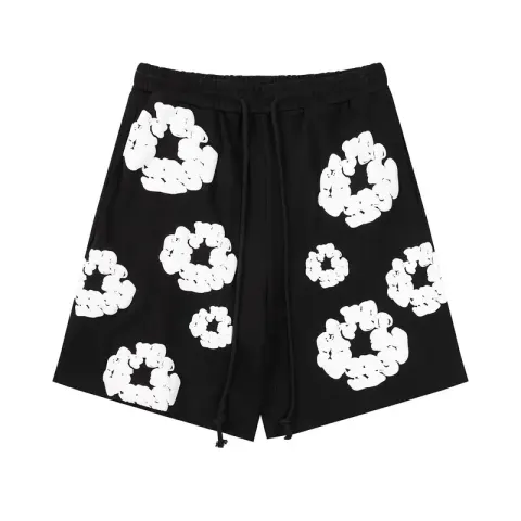 Denim Tears Shorts (Black & Grey) option Black Print White