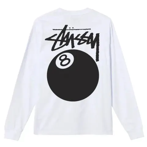 Stussy T-shirt option White billiard long sleeve]