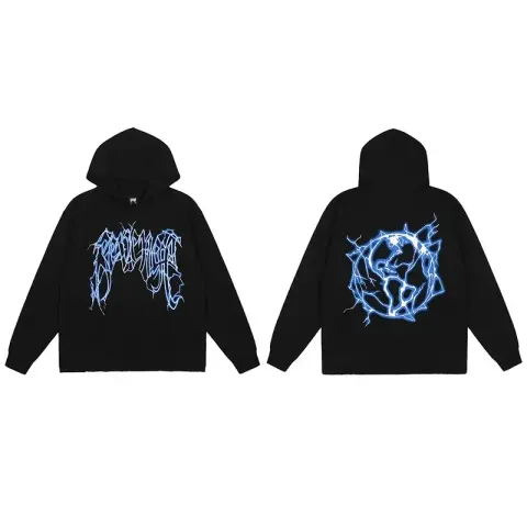Revenge Hoodie option Black Blue Lightning