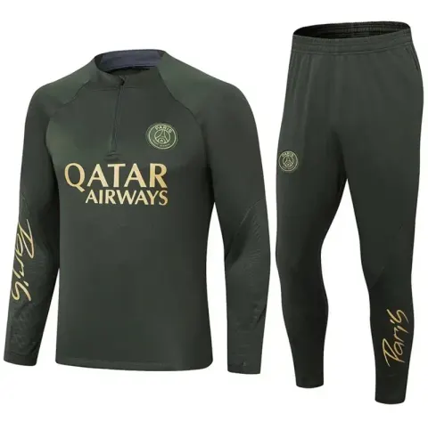 Football PSG Tracksuit option 2324 Paris Army Green