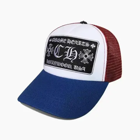 Chrome Hearts Caps option CH curved eaves red， blue， and white