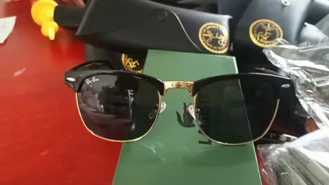 Ray-Ban Sunglasses option 3016 tempered glass black gold frame black gray distribution box