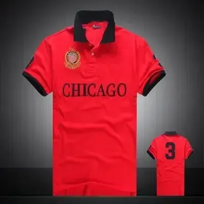 Polo Shirts (15+ Styles) option Chicago Red