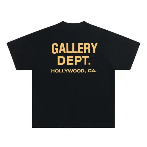 Gallery Dept TEES option Black and yellow characters