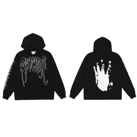 Revenge Hoodie option Black and white fingerprint