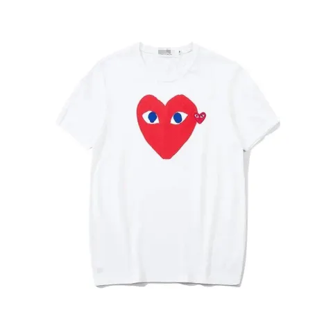 CDG Double Heart Tee option 2303 red