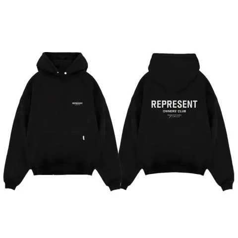 Represent Hoodie option Black white print