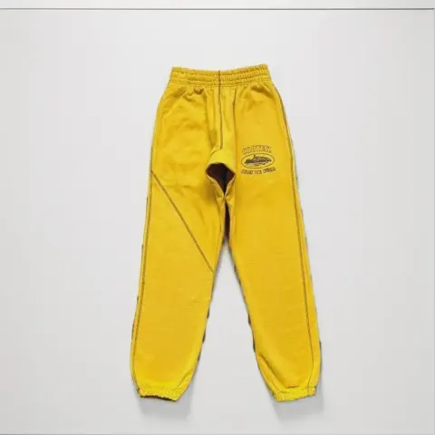Corteiz Alcatraz Basic Black Pants option open line pants yellow
