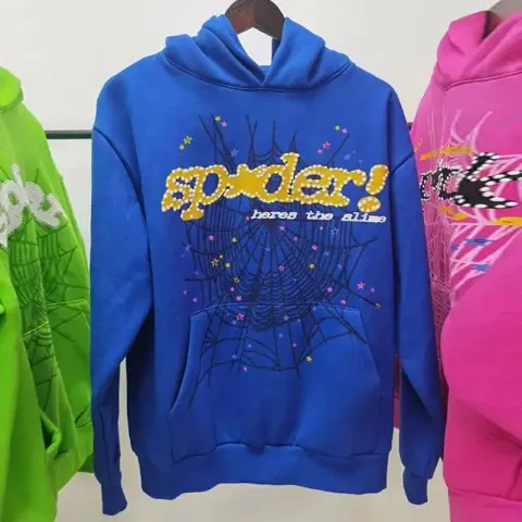 Sp5der Pink Hoodie option blue